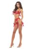 Find Out Bra, Garter and G-String 3pc Set - Red - M/l