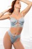 2pc French Cut Cage Panty and Matching Wired Cups Bralette -Os -Blue Flower