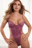 1pc Ultra-Sexy Open Back Lace Teddy - Mystic Mauve - Os