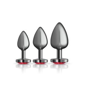 Red Heart Gem Anal Trainer Kit - Gunmetal