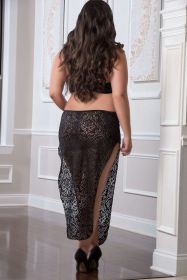 2 Pc. Shoulder (Option: Baring Laced Night Dress  Black   Queen Size)