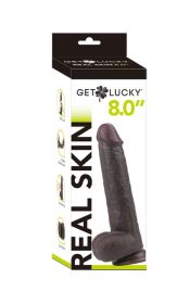 Real Skin 8" Dual Layer Dildo (Option: Dark Brown)