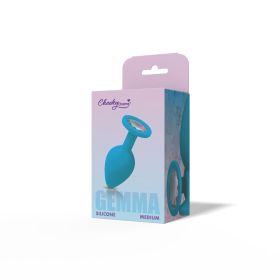 Gemma Clear Iridescent Gem Teal Silicone Plug (Option: M)