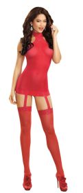 Sheer Garter Dress (Option: One Size  Red)
