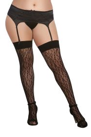 Leopard Fishnet Thigh Hi (Option: Queen Size  Black)