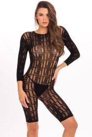 Exotic Geometry Bodystocking (Option: Black  M/l)