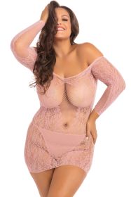 Demure Long Sleeve Mini Dress (Option: Rose  3x/ 4x)