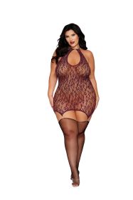 Garter Slip Dmnd (Option: Queen Size  Cherry Lacquer)