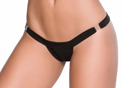 Low v Clip on Thong (Option: Small/medium  Black)